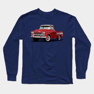 Cameo Red and Cream Pickup Truck Chevy Ford Long Sleeve T-Shirt